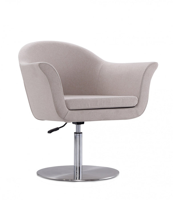 Fauteuil pivotant moderne tisse Voyager en melange de fibres, coloris orge - Lot de 2