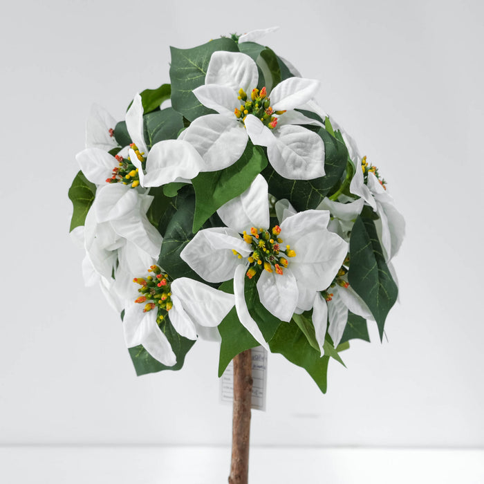 Arbre poinsettia de table blanc de 22 po