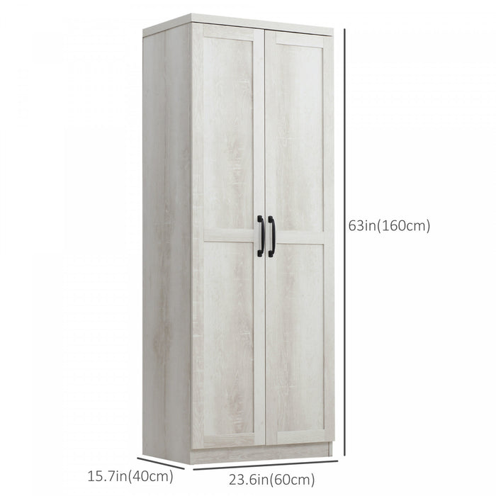 HOMCOM Garde-manger de cuisine 63\" armoire de rangement, etageres reglables