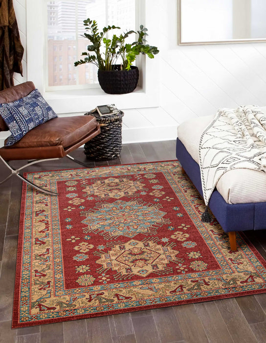 Tapis Traditionnel Mila 7'10\" x 9'10\" en Rouge