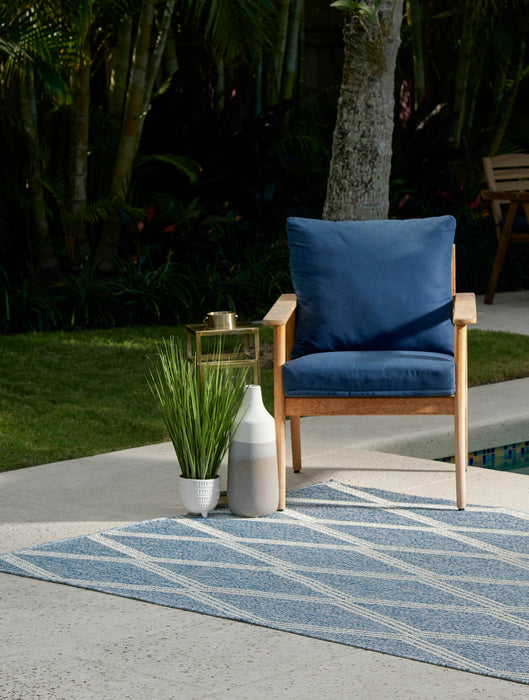 Tapis Transitionnel Cypress 6'6\" x 9'0\" en Bleu