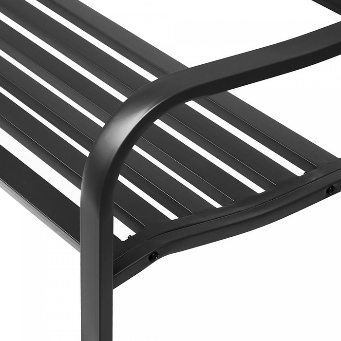 Outsunny Banc De Jardin En Metal De 50 Po Motif D'oiseaux Vintage, Noir