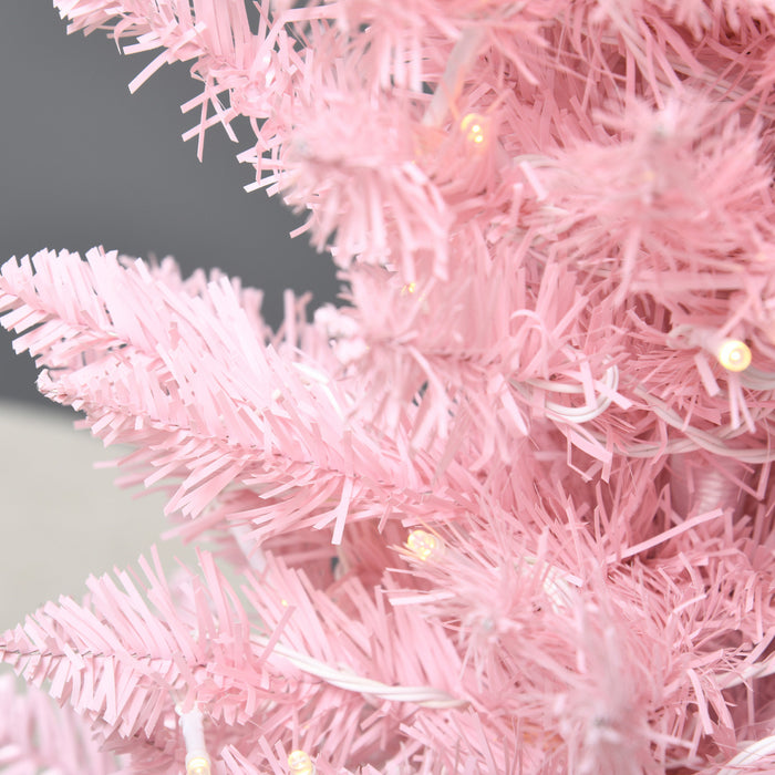Homcom Arbre De Noel Artificiel Illumine 6 Pi Avec Lumieres Led Blanc Chaud