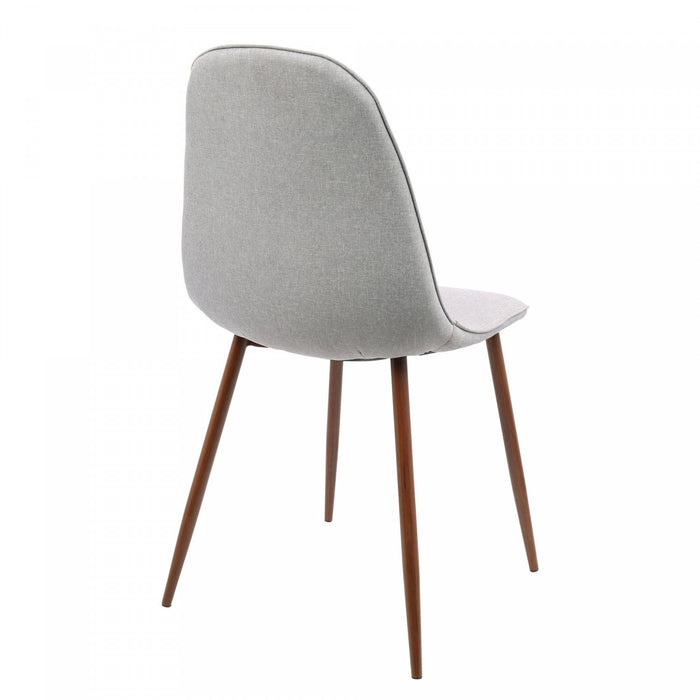 Chaise d’appoint de salle à manger moderne du milieu du 20e siècle Pebble en tissu gris - ensemble de 2