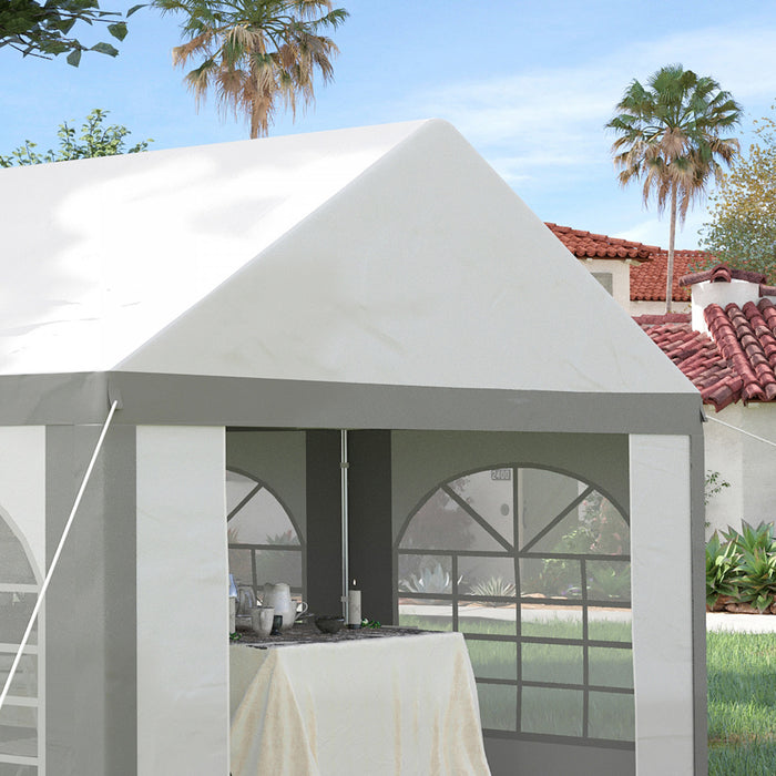 Tente De Fete Outsunny 20 X 13 Pieds Avec Cotes, 6 Fenetres Et 2 Portes