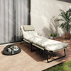 Outsunny Chaise Longue Pliante Avec Coussin, Beige