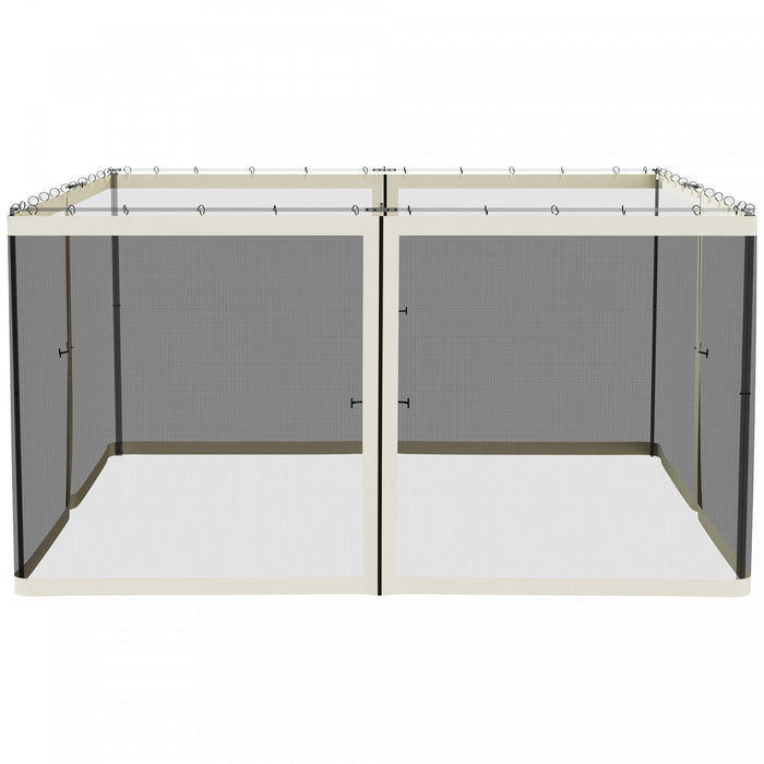 Outsunny 13' X 13' Filet De Remplacement Pour Gazebos Et Tentes Avec Fermetures Eclair, Creme