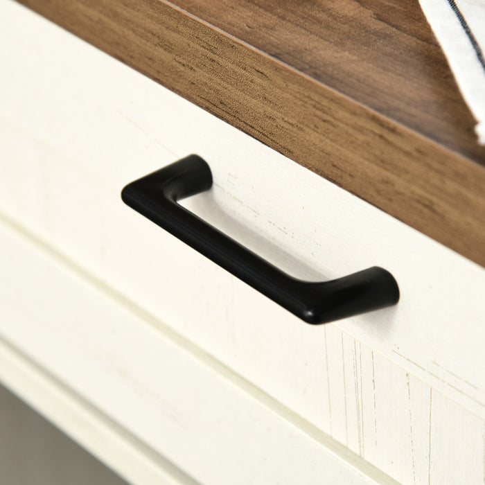 HOMCOM Buffet de ferme rustique avec porte de grange, blanc vieilli