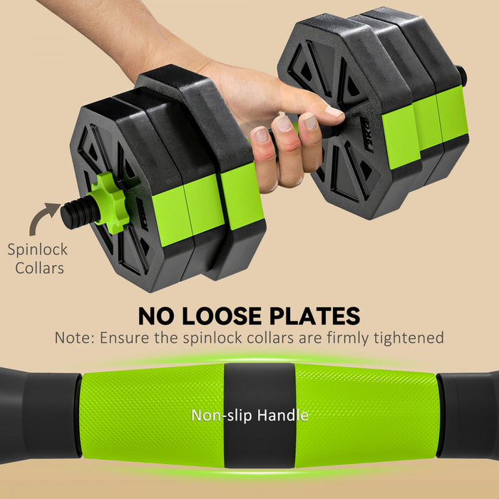 Soozier Ensemble d'Halteres Ajustables, Lot de Poids Libres de 44 lb, Vert
