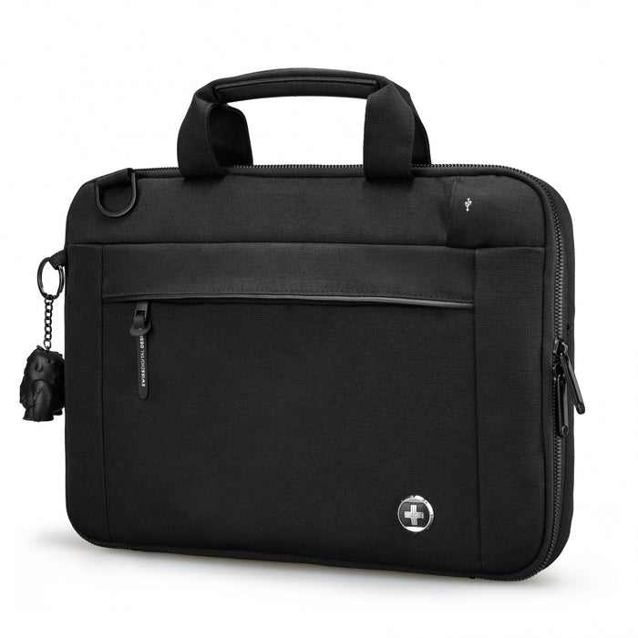 Housse pour ordinateur portable Swissdigital Bolligen 16\" – Chargement USB, resistant a l'eau, systeme Add-A-Bag, protection rembourree, voyage