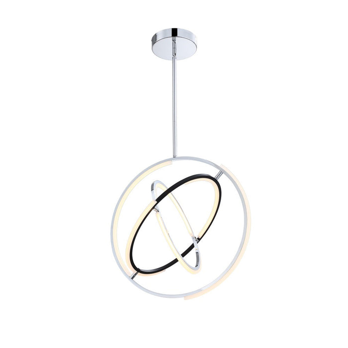 Luminaire suspendu de la collection Trilogy avec lumière à DEL intégrée de 24 po - nickel poli