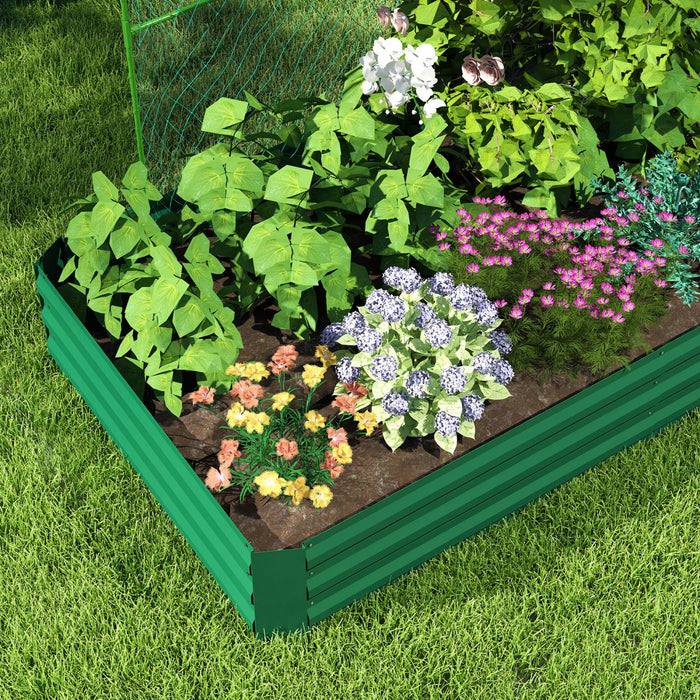 Outsunny Jardiniere surelevee galvanisee avec treillis