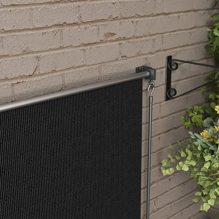 Outsunny Store Enrouleur Exterieur, Store De Porte Patio 8'x6', Noir