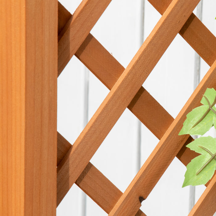 Outsunny Lit de jardin sureleve avec treillis en arc pour jardiniere Marron