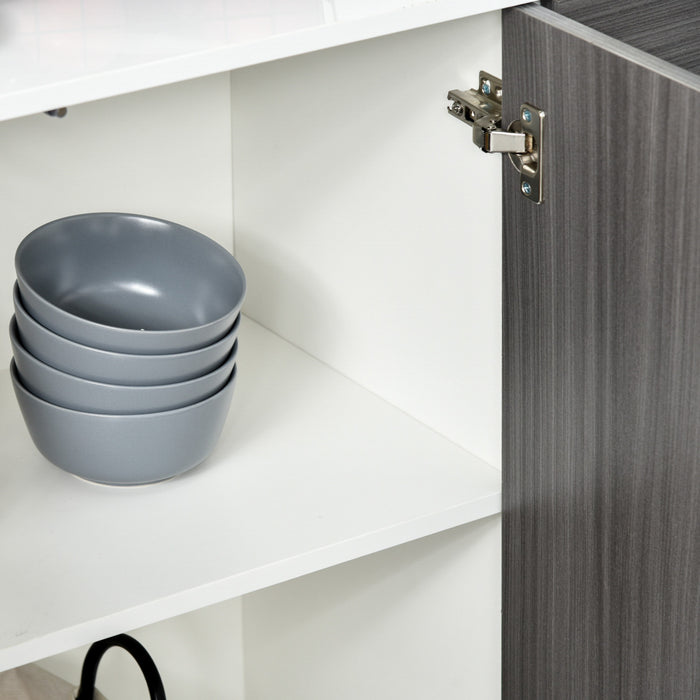 HOMCOM Buffet de cuisine avec tiroirs a ouverture par pression