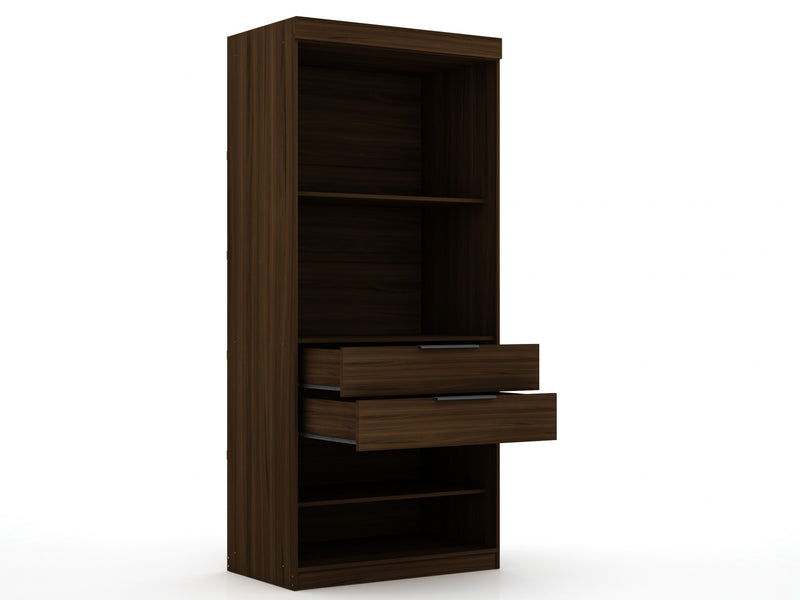 Armoire contemporaine moderne Mulberry 36\" en brun chataigne - Lot de 2