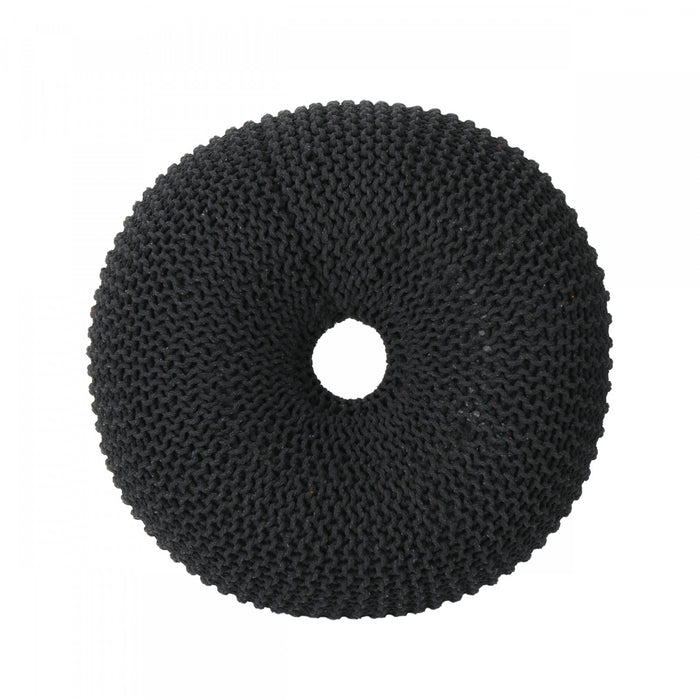 Pouf Rembourré Murphy, 100 % Coton - Noir
