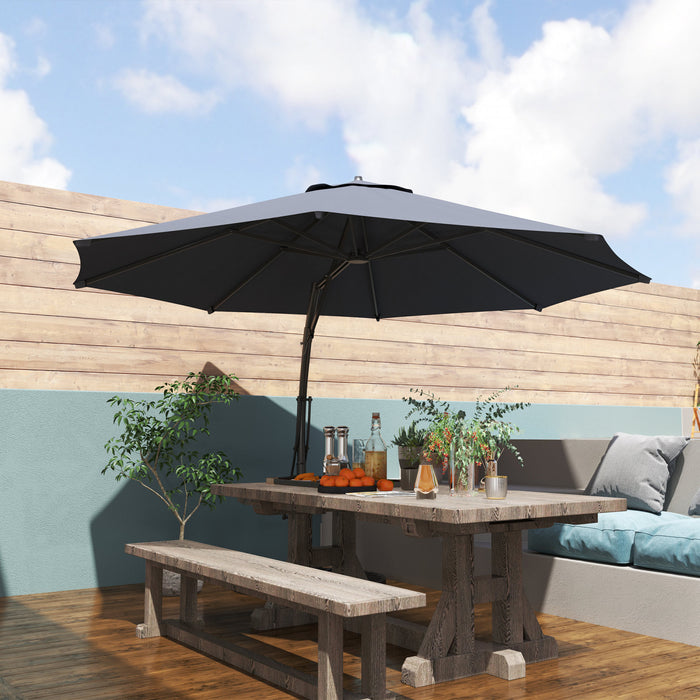 Outsunny Parasol De Terrasse De 11 Pieds Avec Rotation A 360° Upf50+