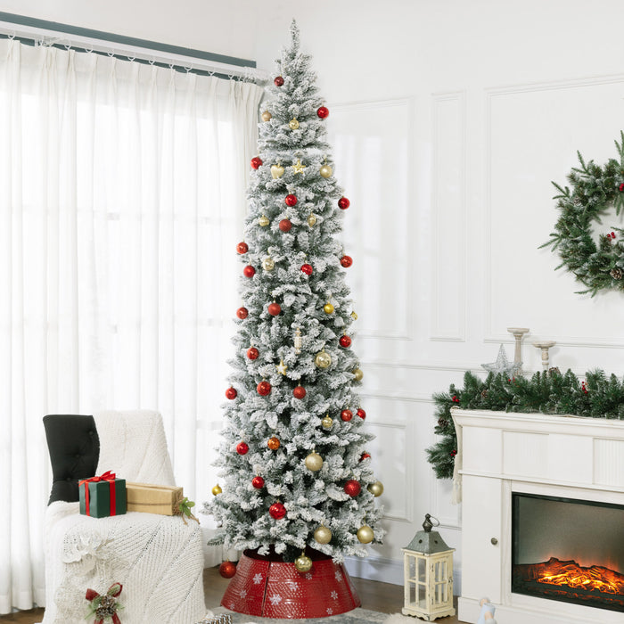 Homcom Arbre De Noel Artificiel Floque De 9 Pieds Avec Base En Acier, Vert