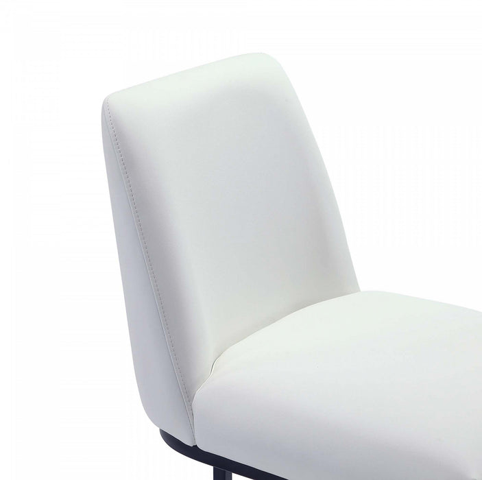Tabouret de bar moderne en metal et tissu Serena, blanc - Lot de 2
