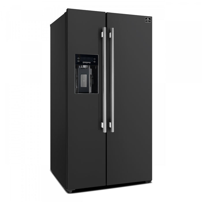 Refrigerateur cote a cote Salerno de 36 po, noir, 20 pi³ – FFRBI1844-36BLK