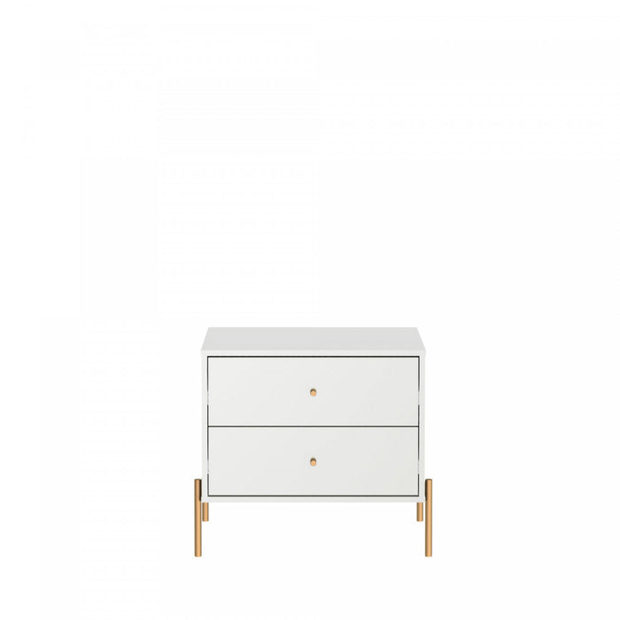 Table de nuit Jasper Moderne 25\" en blanc (2 tiroirs) - Lot de 2