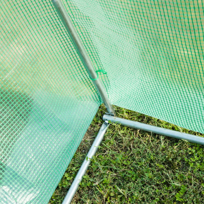 Outsunny 13' X 6,6' X 6,6' Steeple Walk-in Greenhouse Garden Plant Seed Grow Tent Polytennel Avec Windows Et Porte Vert