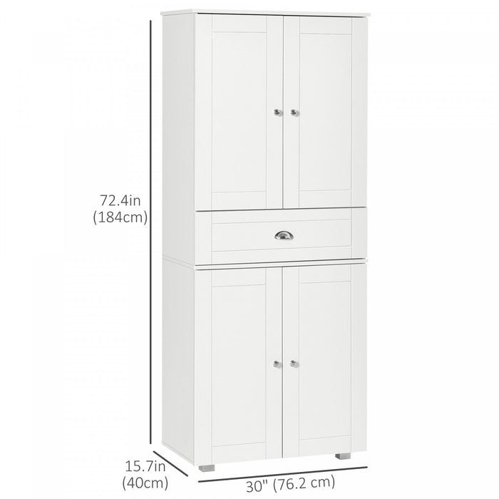 HOMCOM Armoire de cuisine autoportante de 72\" avec 2 grandes