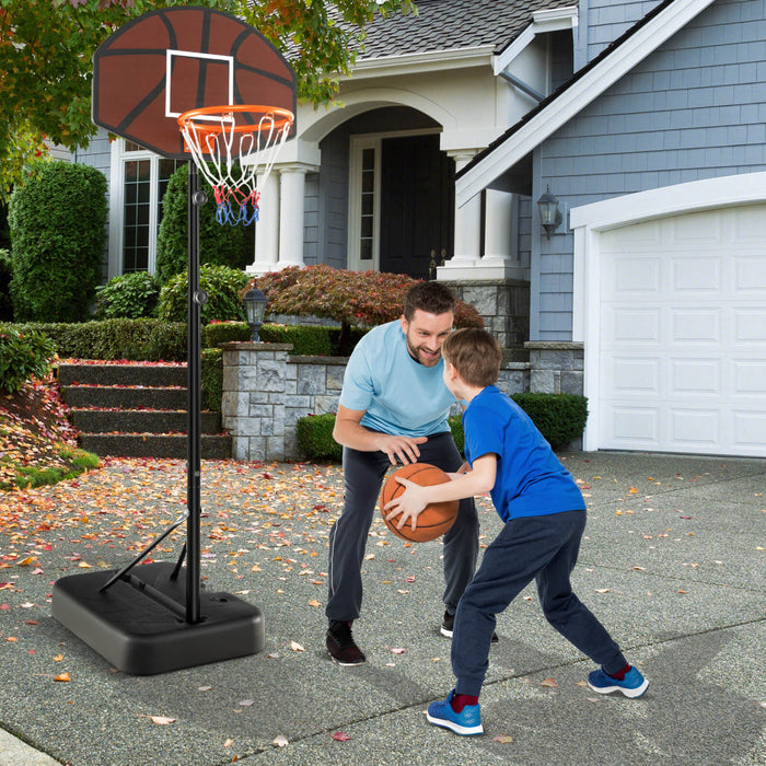 Costway Basketball Hoop 5.6-6.5 Ft Reglable En Hauteur Pour Les Enfants Avec Tableau Arriere A L'epreuve
