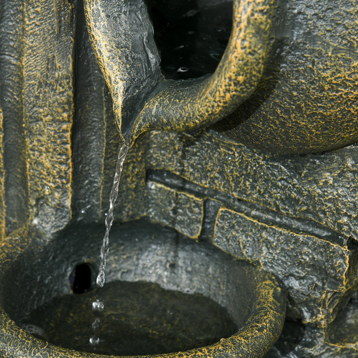 Outsunny Fontaine D'eau D'exterieur A 3 Niveaux