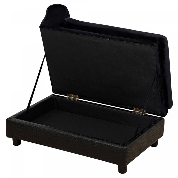 Pawhut Canape Pour Animal De Compagnie, Canape Pour Chien, Lit Sureleve Pour Animal De Compagnie Avec Fonction De Rangement, Chien De Petite Taille, Chats, Rembourrage Mousse, Salon, Noir