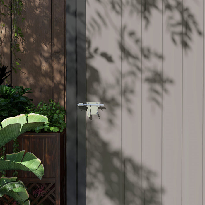 Outsunny Abri De Rangement Exterieur 5'x3' Avec Porte Simple, Gris Clair