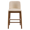 Lois Rubber Wood Counter Stool Set of 2 with Upholstered Seat and Footrest,Beige | Lois lot de 2 tabourets de comptoir en bois d’hevea avec assise rembourree et repose-pieds, beige