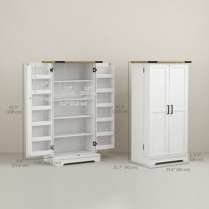 HOMCOM Armoire de rangement pour garde-manger de cuisine, Blanc creme
