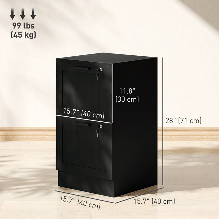 HOMCOM Classeur a 2 tiroirs avec serrure pour lettre A4, Noir