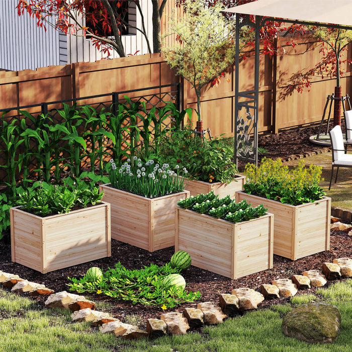 Costway 1 Pcs Boite De Planteur Elevee Avec Base Ouverte Pour Legumes Profondement Enracines
