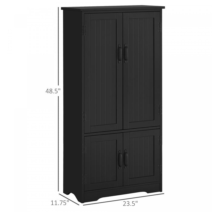 HOMCOM Garde-Manger Cuisine 48\" Armoire Rangement Etageres Noir