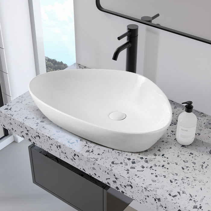 Lavabo de salle de bain Shawny blanc