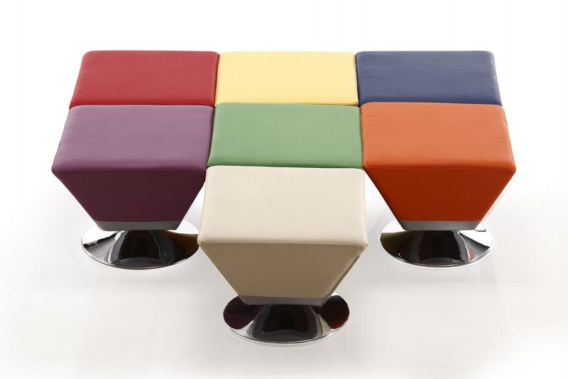 Pouf d’appoint moderne Diamond 1 piece en bleu, vert, orange, violet, rouge, beige et jaune