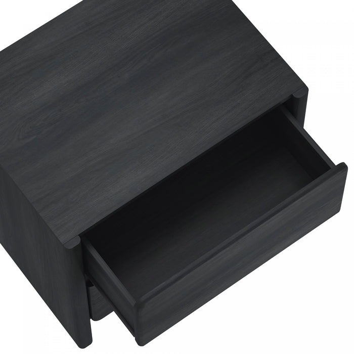 Table de nuit moderne Linda 24\" en gris charbon (2 tiroirs)