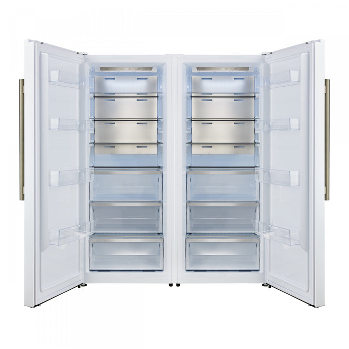 Maderno Refrigerateur/congelateur convertible de 60 po, blanc, grille decorative, 27,2 pi³ - FFFFD1722-60SG-WHT