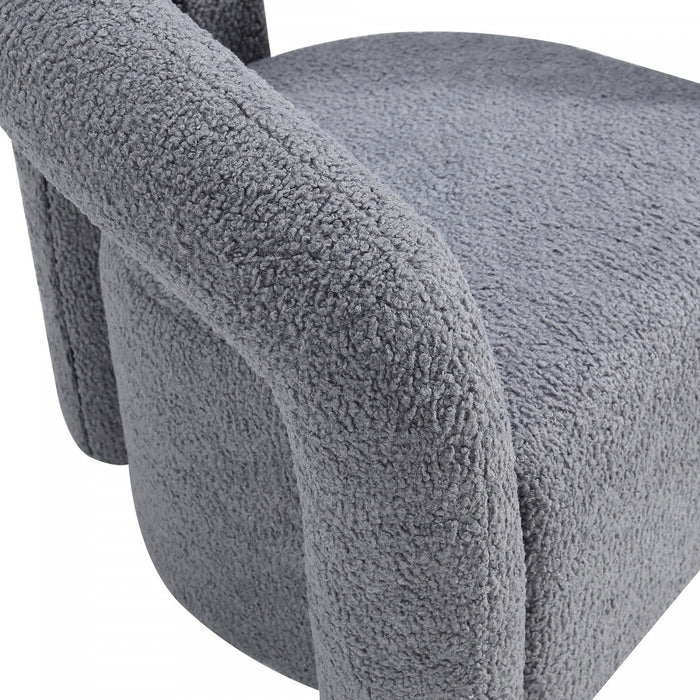 Fauteuil lounge Darian moderne en boucle gris - Lot de 2