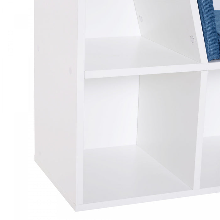 HOMCOM Bibliotheque 6 Cases avec Coussin Coin Lecture, Bleu