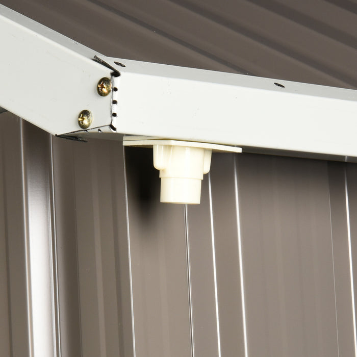 Outsunny Abri De Jardin En Metal 8.5'x5.5', Porte Verrouillable, Gris Clair