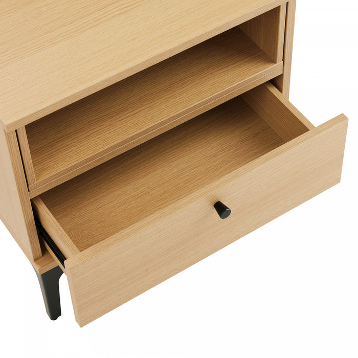 Table de nuit moderne Amara 20\" en chene clair (1 tiroir)