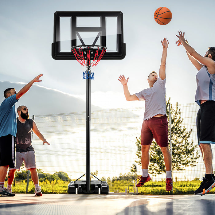 Panier De Basket Reglable En Hauteur 135-305cm, Jeu De Basket-ball Avec Panneau Arriere Incassable, Roues Et Base Remplissable, Support De Basket-ball Pour Enfants, Adolescents Et Adultes
