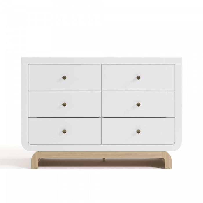 Storkcraft Santorini 6 Commode a tiroirs - Blanc avec bois clair
