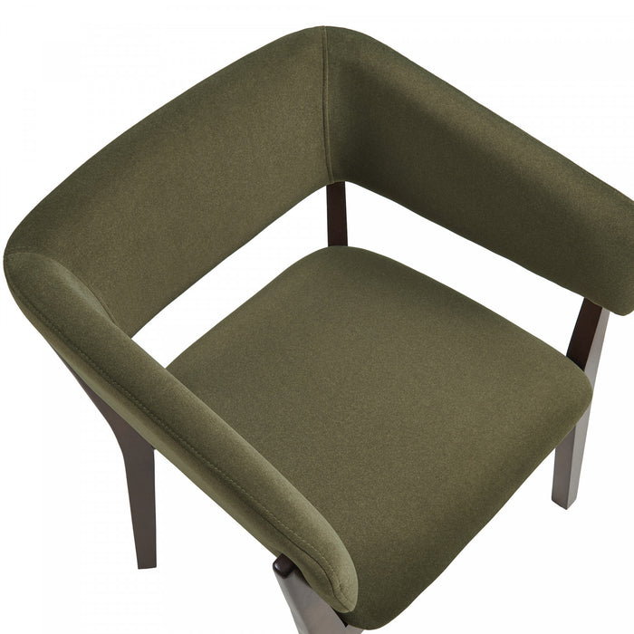 Fauteuil Blake moderne en bois avec effet mohair vert