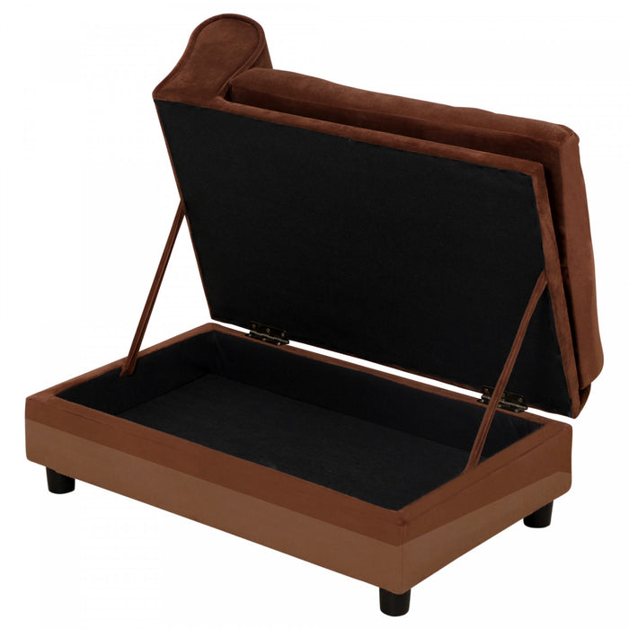 Pawhut Canape Pour Animal De Compagnie, Canape Pour Chien, Lit Sureleve Pour Animal De Compagnie Avec Fonction De Rangement, Chien De Petite Taille, Chats, Rembourrage Mousse, Salon, Brun