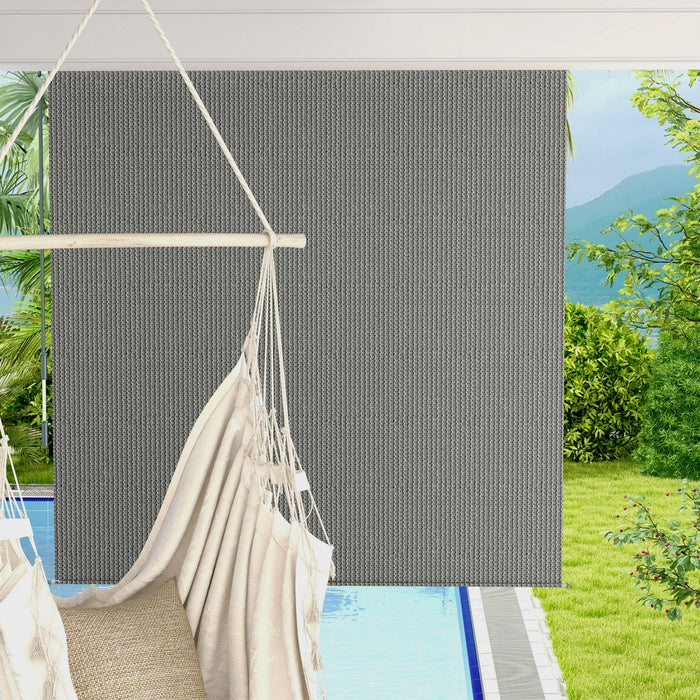 Outsunny Store Enrouleur Exterieur, Store De Porte Patio 6'x6', Gris Fonce
